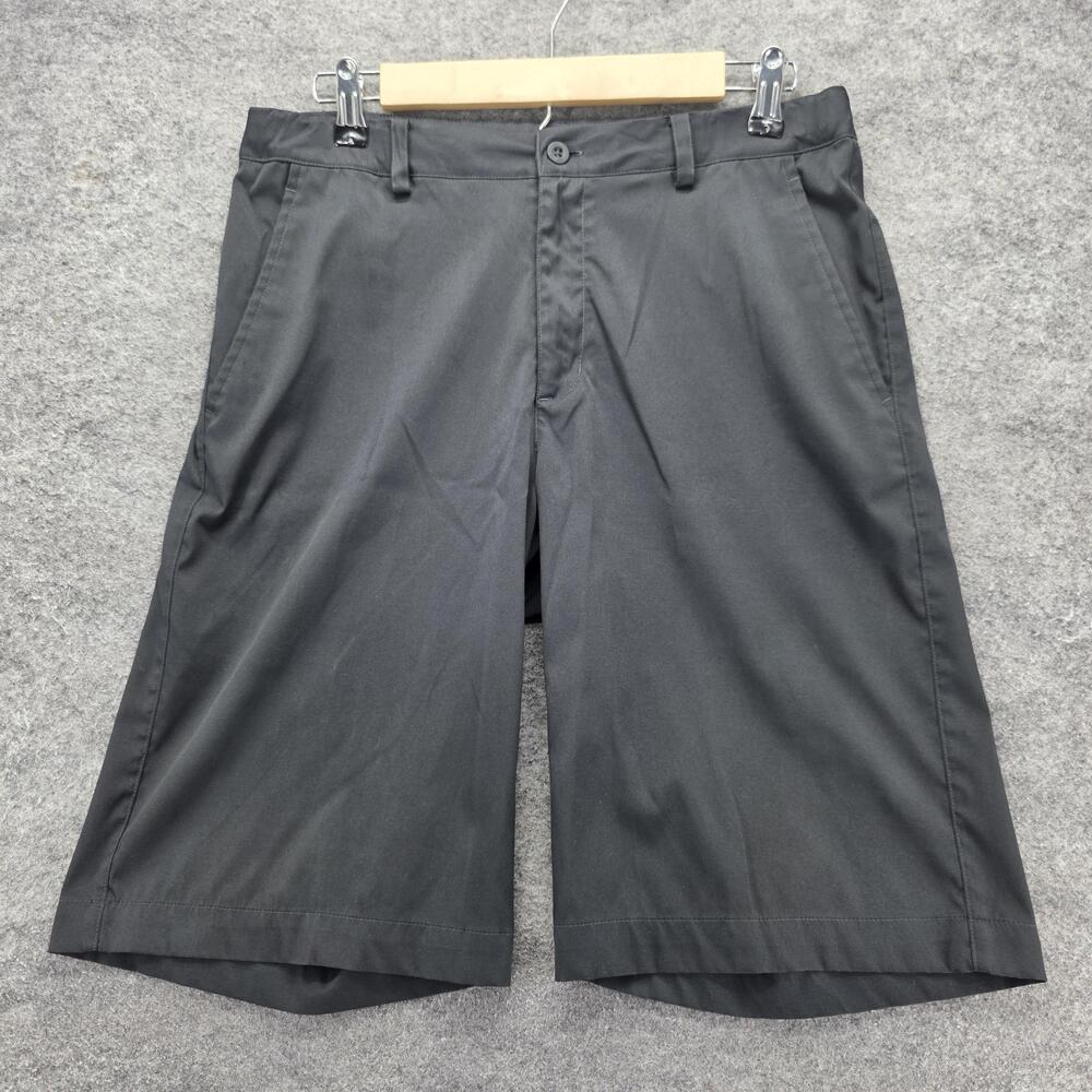 Nike Golf Shorts Mens XL 32 Waist Black Bermuda Microfiber Stretch 11 Inseam
